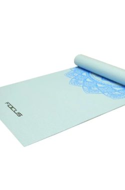 Yogamat – Focus Fitness – Blauw met print