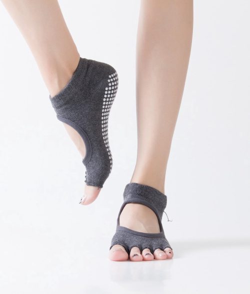 Nixnix - 2 paar - Yoga sokken Donker Grijs - Vrouwen - One Size - Dames - Grip sokken - Yoga Socks
