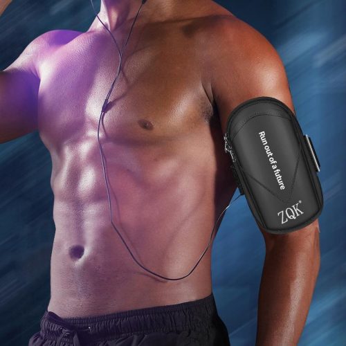 Ultralichte Running Telefoonhouders Armband, zweetbestendige armtelefoonhouder voor hardlopensporten, fitnessstudioENZ-zwart
