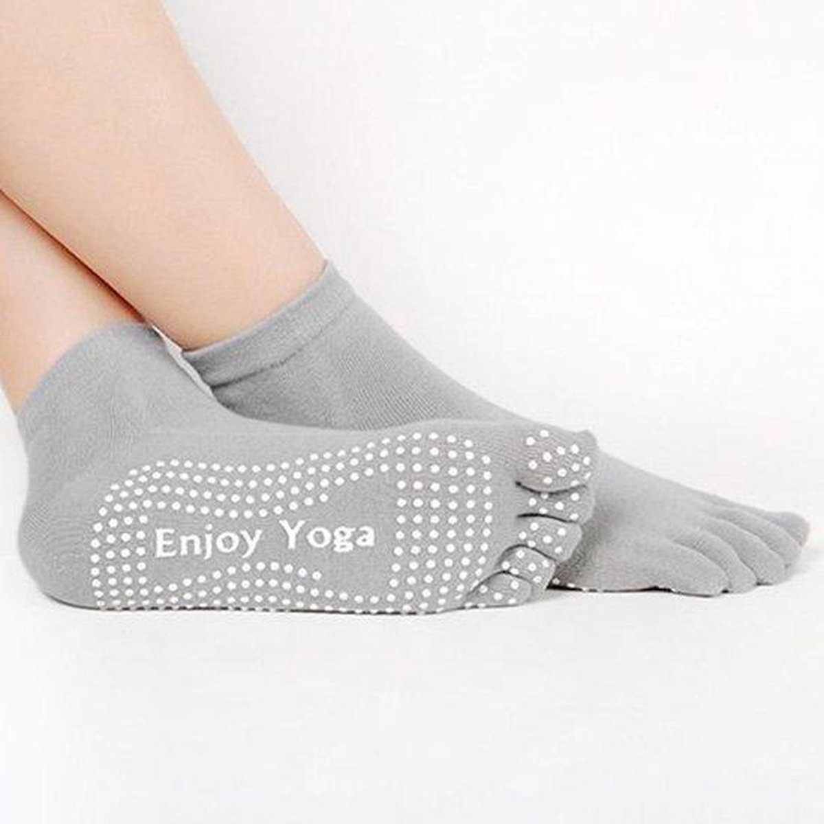 Winkrs - Yoga sokken - Antislip - Grijs - Losse tenen - Maat 36-40