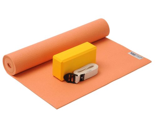 Yoga-Set Kick-It (Yoga mat + yoga blok + yoga belt) mango Fitnessmat YOGISTAR