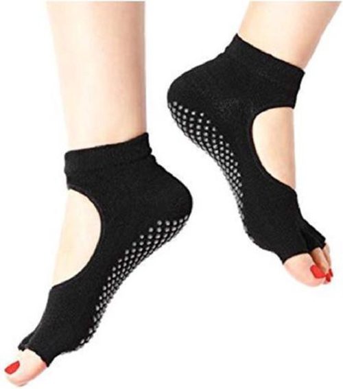 Yoga Sokken Met Anti Slip Onderkant - Antislip Sokken - Pilates Sokken - Zwart - Maat 36-40