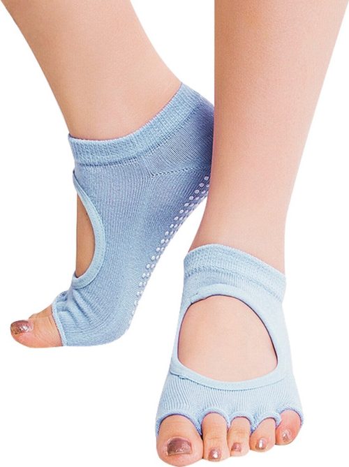 Yoga Sokken Met Anti Slip Onderkant I Antislip Sokken I Pilates Sokken I Maat 36-40 I Lichtblauw