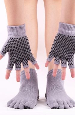 Yoga sokken en handschoenen grijs – Antislip – One size