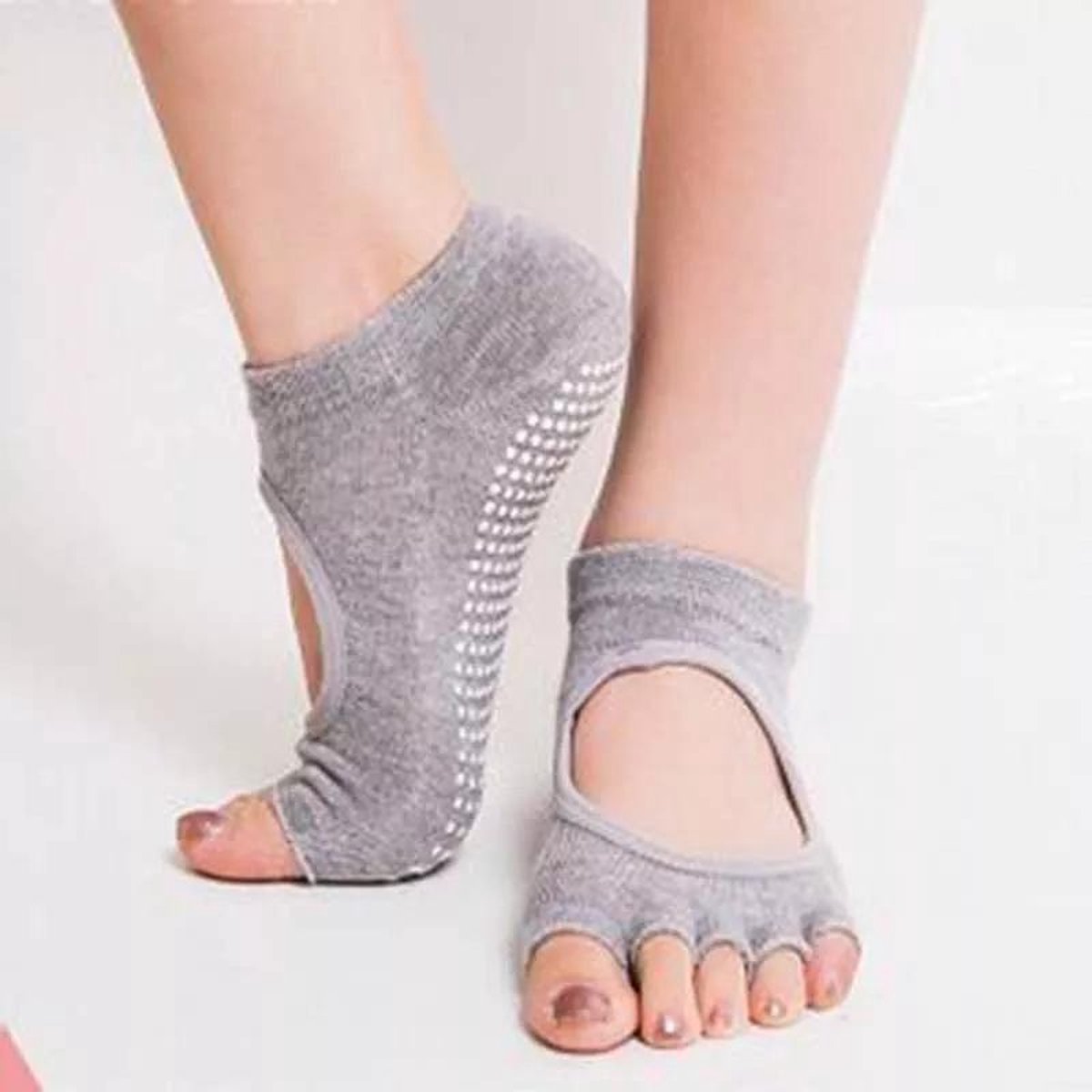 Yogasokken & Pilatessokken - Antislip sokken * 'Ballerina' - grijs - meerdere kleuren verkrijgbaar - Pilateswinkel * Yoga sokken * Pilates sokken