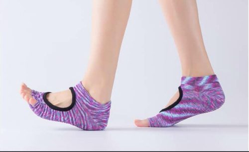 Yogasokken & Pilatessokken - Antislip sokken * 'Ballerina' - paars patroon - meerdere kleuren verkrijgbaar - Pilateswinkel * Yoga sokken * Pilates sokken