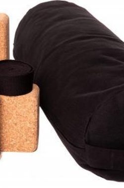 Zenzes PRO bolster met yogariem en 2 yogablokken – zwart