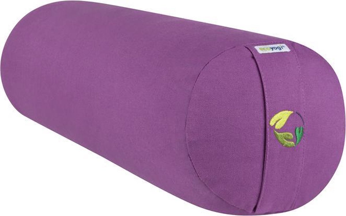 Yoga Bolster Rond - Ecoyogi - 60 x 20 cm - 3,9 kg - Lavendel - Eco katoen - GOTS gecertificeerd - Yoga rol