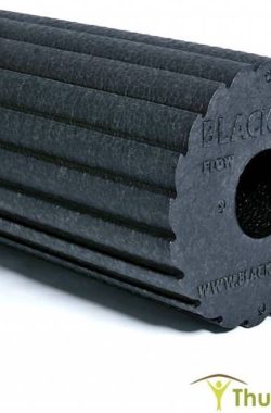 BLACKROLL Flow Foam Roller 30 cm met geribbeld oppervlak voor extra stimulatie – Zwart