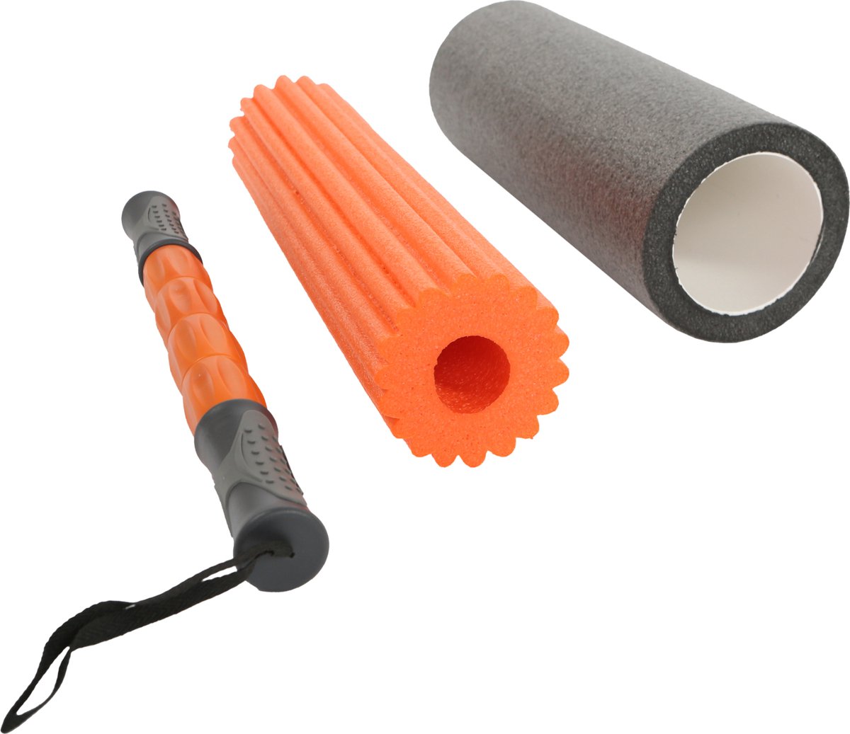 Foam Roller 3 in 1 - Mambo Max | Oranje - Zwart | Pilates roller