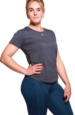 Marrald Performance T-Shirt – Dames Top Shirt Singlet Sporttop Sport Sportshirt Yoga Fitness Hardlopen – Grijs XL