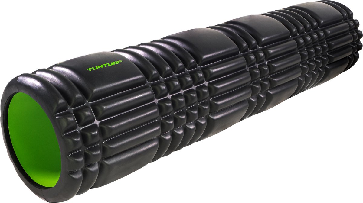 Tunturi Yoga Grid Foam Roller - Foam roller the grid - Foamroller - Fitness Roller - 61cm - Zwart - Incl. gratis fitness app