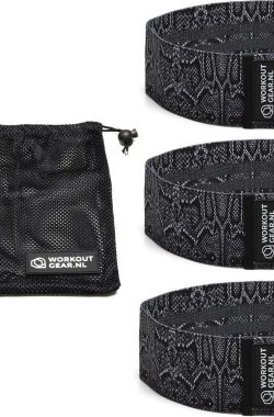 Workout Gear – Weerstandsbanden – Set van 3 banden – Patroon – Slangenprint – – 14/24kg – Met gratis handleiding