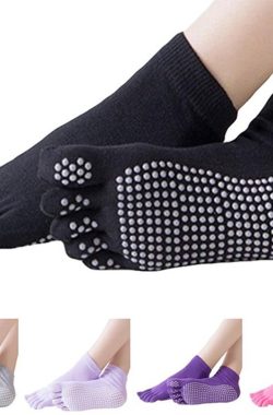 Yoga Sokken Full Toe I Volle Teen Yoga Sok I Met Anti Slip Onderkant I Antislip Sokken – Pilates Sokken – Grijs – Maat 36-40