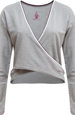 Yoga-Wrap-Top “Rhianna” – greymelange L Loungewear shirt YOGISTAR