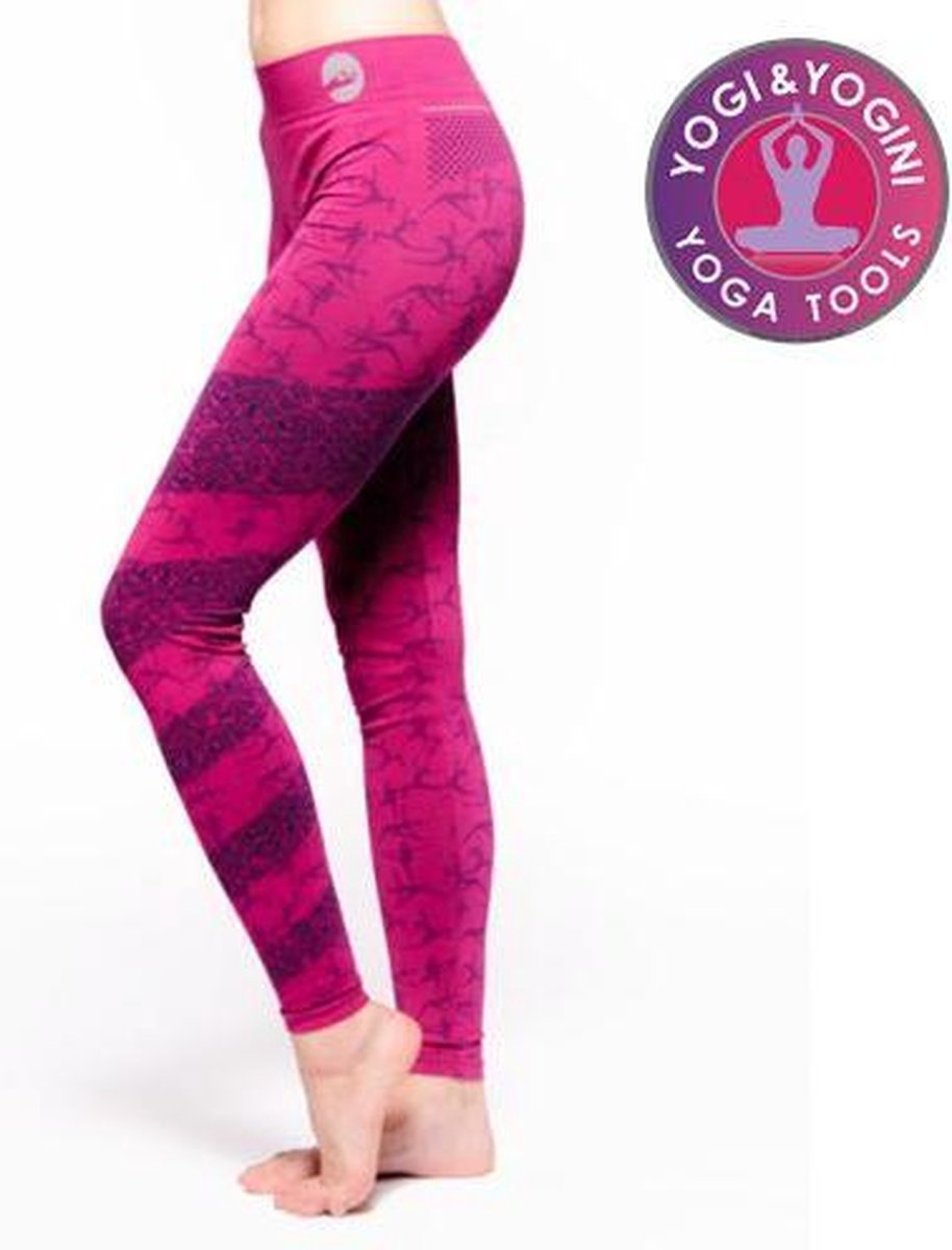 Yoga legging Ashtanga roze M-Lsportlegging - L