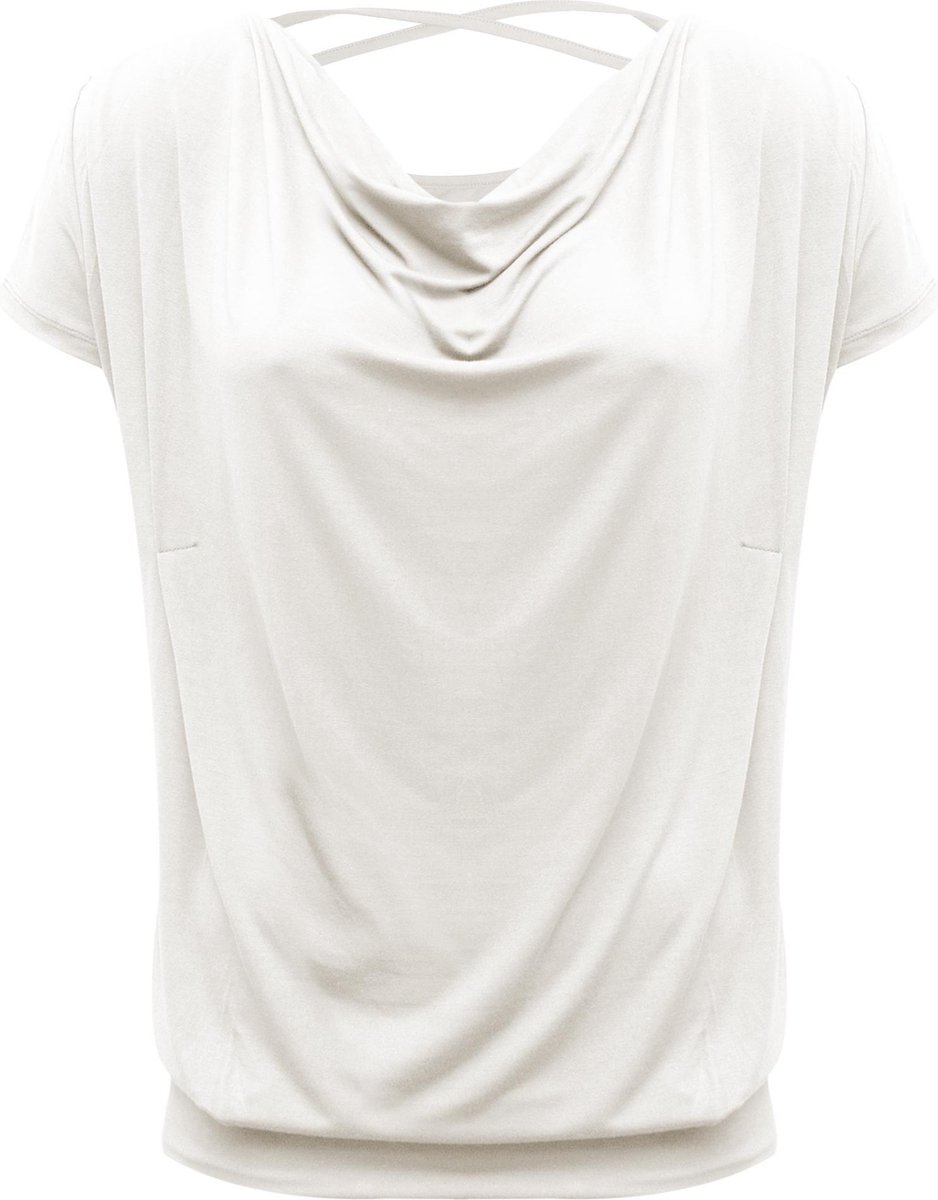 Yoga shirt vloeiende vleermuis "ala" - ivoor S Loungewear shirt YOGISTAR