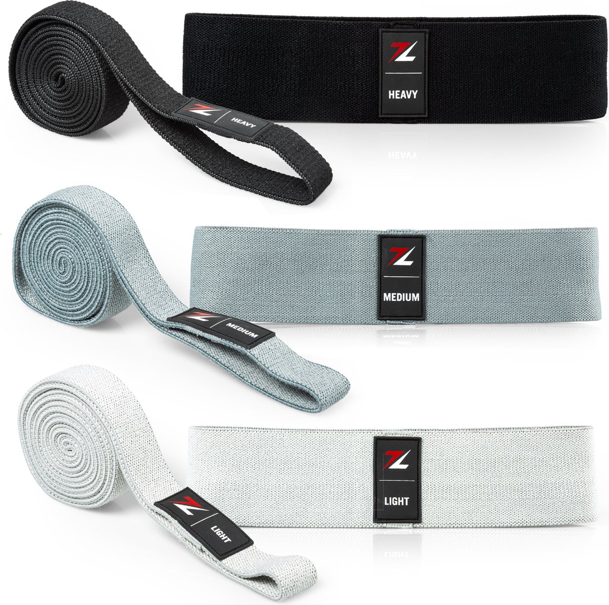 ZEUZ® 6 Stuks Premium Weerstandsbanden Set - Resistance Band - Bootybands - Weerstand Fitness Elastiek - Power Stretch Band