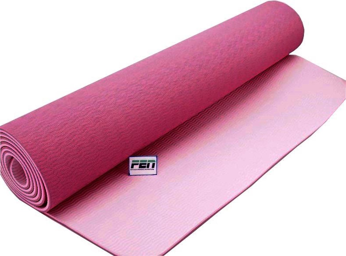 FEN Yoga Mat Roze - fitness mat - extra dik - geschikt voor yoga, crossfit, fitness en hometraining