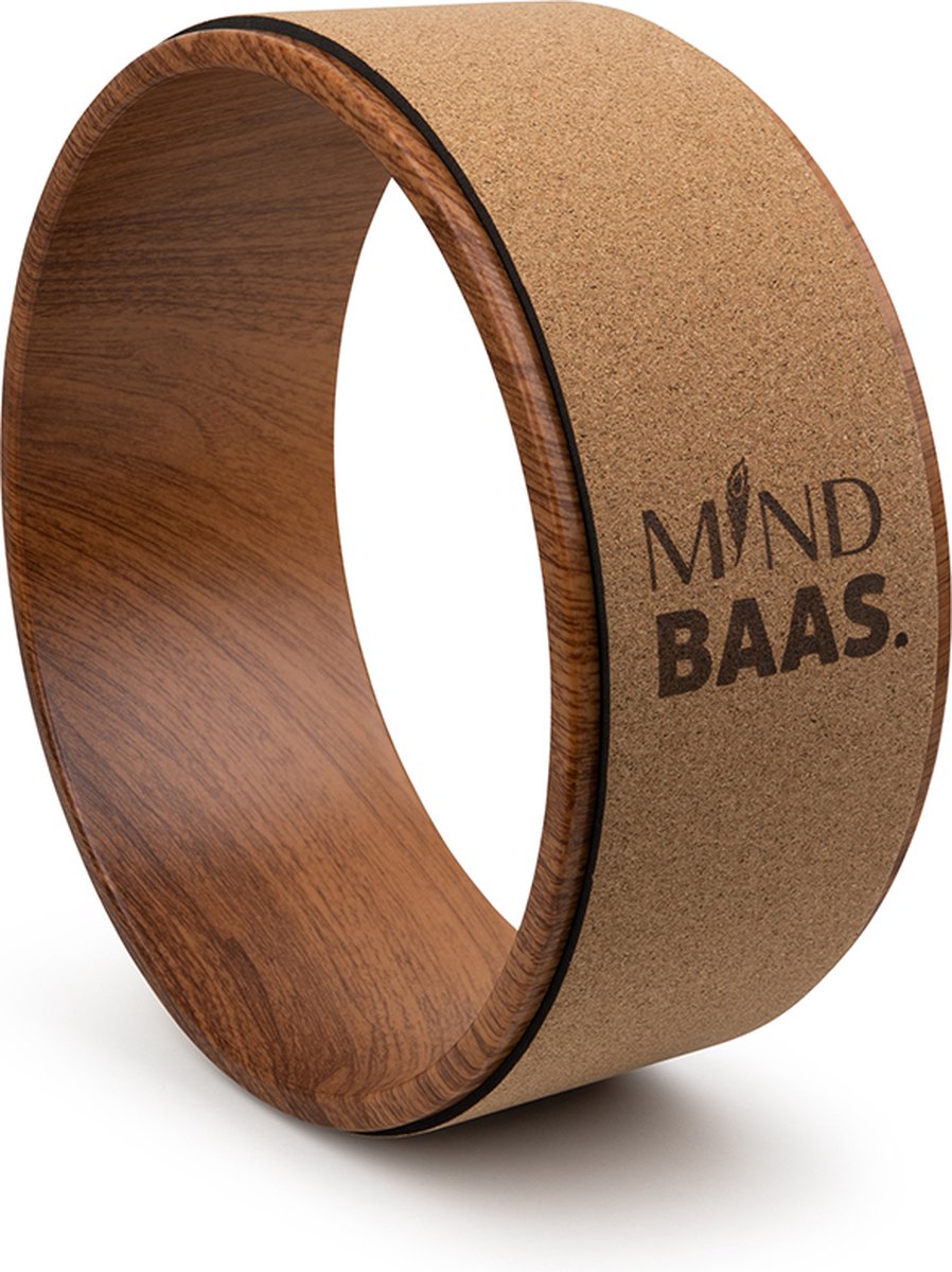 MindBaas - Yoga Wiel - Natuurkurk - 12.5 x 32 cm (breedte x diameter)