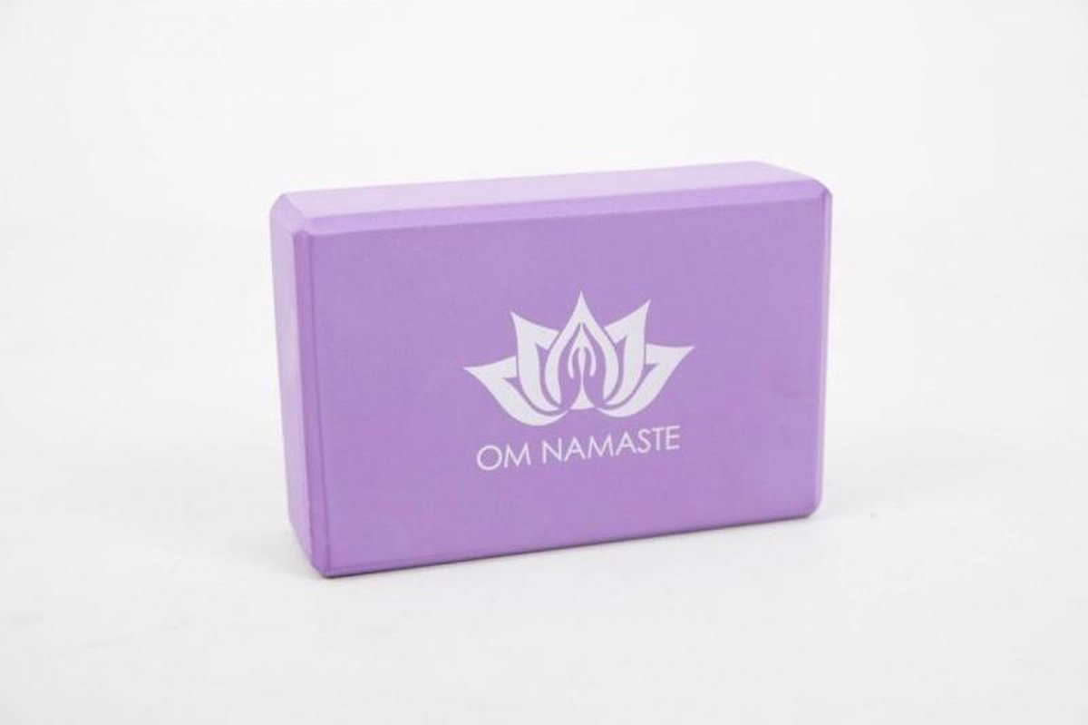 Om Namaste Yogablok - NBR Schuim - Paars - Rechthoekige Blok voor Yoga