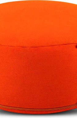 Present Mind® Oranje Zafu Kussen (16 cm zithoogte) voor Yin Yoga, 100% natuurlijk blok met katoenvulling en wasbare hoes, EU-made