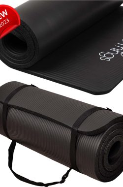 Yoga Mat Sportmat Fitnessmat Antislip NBR – 1 cm Zwart