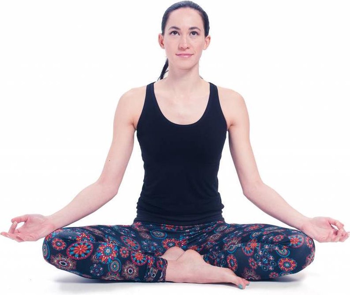 Yoga legging zwart met Mandala print biologisch Msportlegging - M
