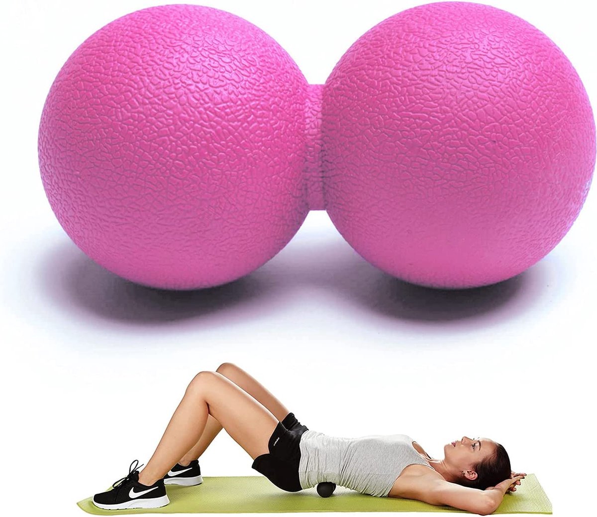MJ Sports Premium Peanut Ball - Massage Bal - Triggerpoints - Fitness - 12 cm - Roze