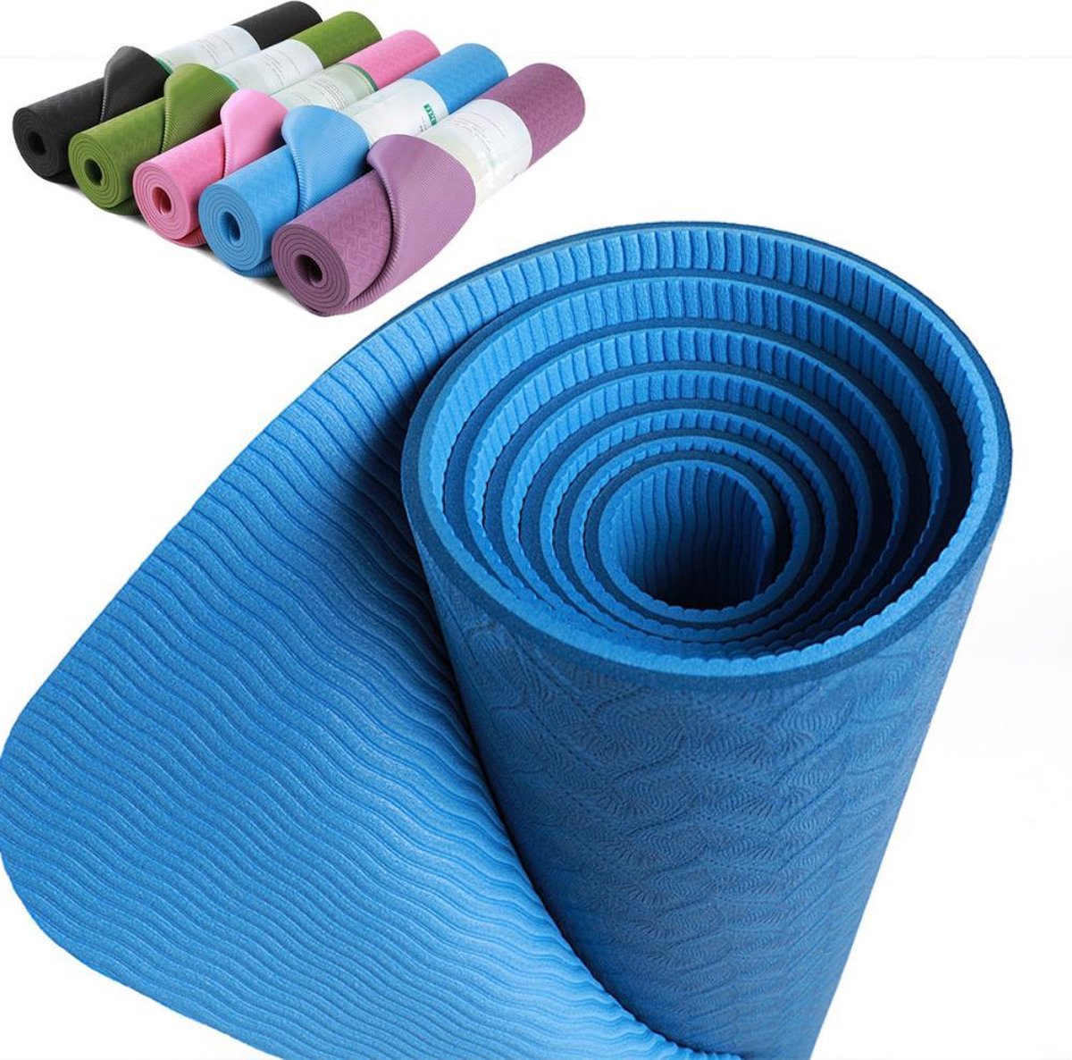 Yoga mat - Fitness mat - Sport mat - Yoga mat anti slip - Yoga mat dik - Yoga mat blauw - Eco friendly