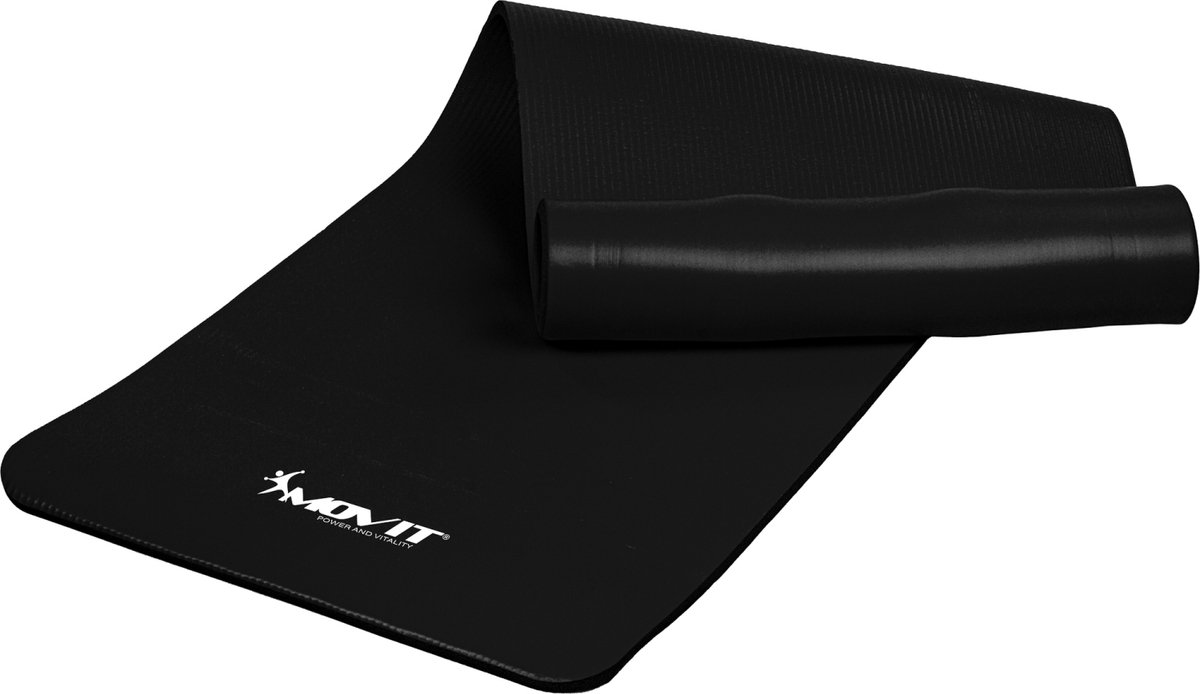 Yoga mat - Yogamat - Fitness mat - Sport mat - Fitness matje - Pilates mat - Oprolbaar - 190 x 100 x 1.5 cm - Zwart