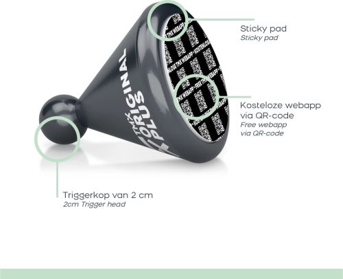 TMX Trigger Original Plus, Triggerpoint Drukknop - 7x7x7cm - 100% beukenhout - Grijs - Drukpunten Massage tool voor grote spiergroepen - Verlicht spierpijn en bevordert de doorbloeding - Spierstimulator