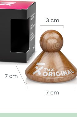 TMX Trigger Original, Triggerpoint Drukknop – 7x7x6cm – 100% beukenhout – Drukpunten Massage tool voor grote spiergroepen – Verlicht spierpijn en bevordert de doorbloeding – Spierstimulator