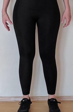 Naadloze sportbroek/-legging met hoge taille voor fitness, yoga, gym – Zwart – Maat S