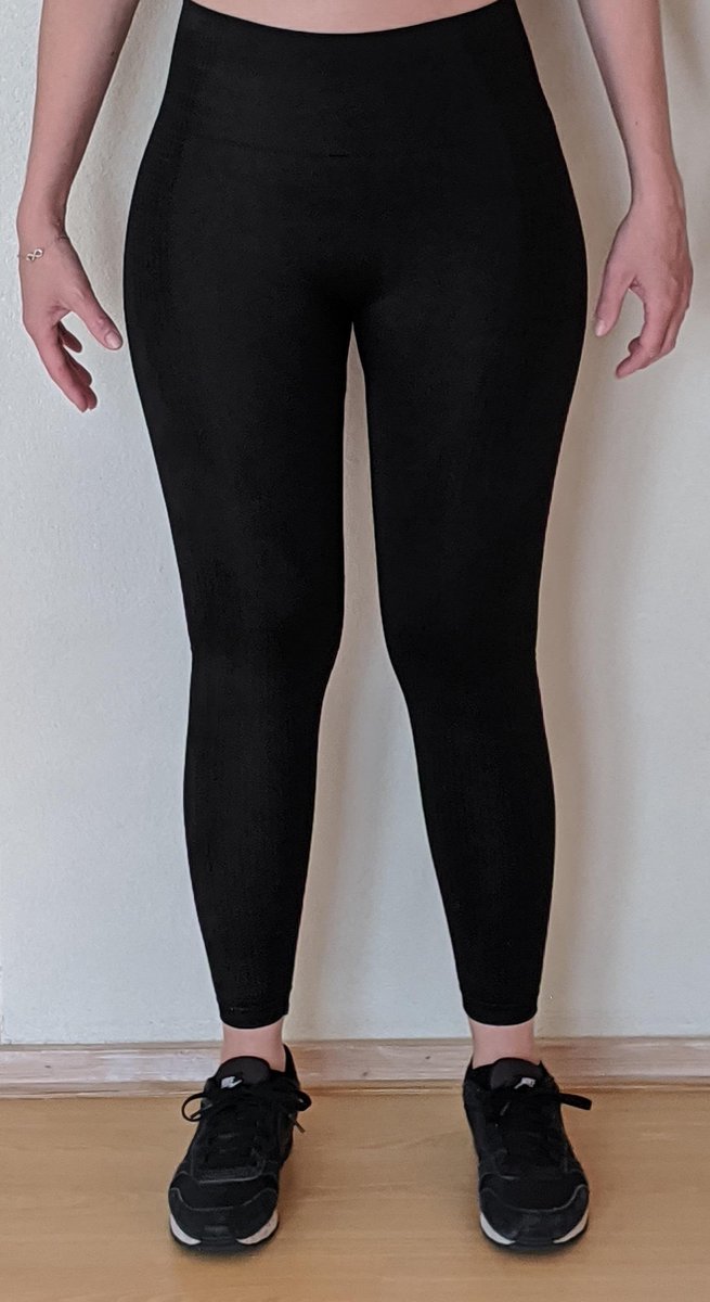Naadloze sportbroek/-legging met hoge taille voor fitness, yoga, gym - Zwart - Maat S