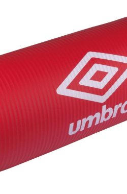 Umbro Yoga Mat – 190 x 58 x 1 CM – met Transport Band – Extra Soft en 1 CM Dik – Anti-Slip Fitness Mat – Rood