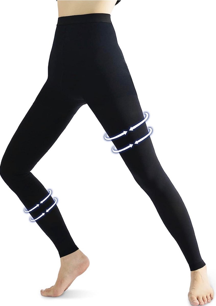 De Millennials - Compressie leggings voor dames - compressie panty - compressie kousen - Maat L- 20-30 mmHg steunkousen voor heren - ondoorzichtig - solide ondersteuning voor spataderen - sport - yoga - fitness - outdoor sport -oedeem - zwart