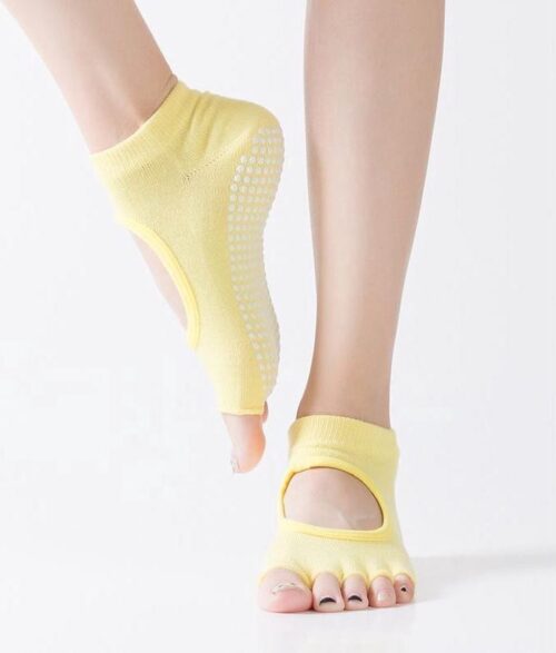 Finnacle - "1 Paar Gele Anti-Slip Yoga-Sokken voor Vrouwen - Perfect voor Gym, Fitness, Pilates & Dans"