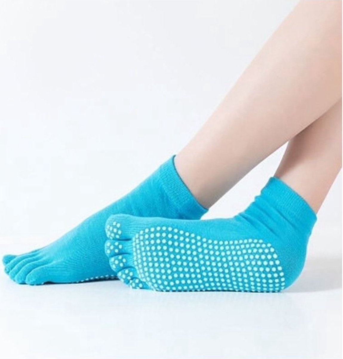 Finnacle - "Teen Sokken voor Sport & Yoga: Licht Blauw, Anti-Slip, Slijtvast & Ademend"
