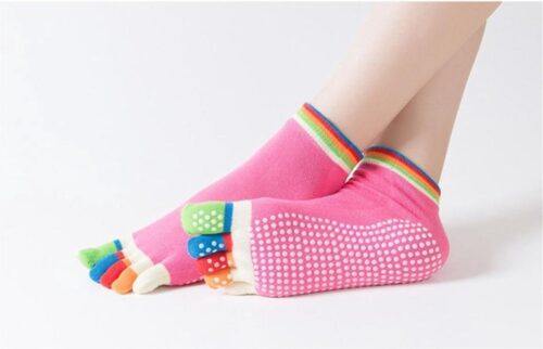 Finnacle - Yoga-Teen-Sokken-Roze-Gekleurde-Tenen-Slippers-Dans-Pilates-Kleurrijk
