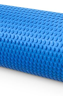 Navaris foam roller 45 cm – Roller voor pilates, yoga en oefeningen – Massage roller met diameter 15 cm – Voor beginners en gevorderden – Blauw