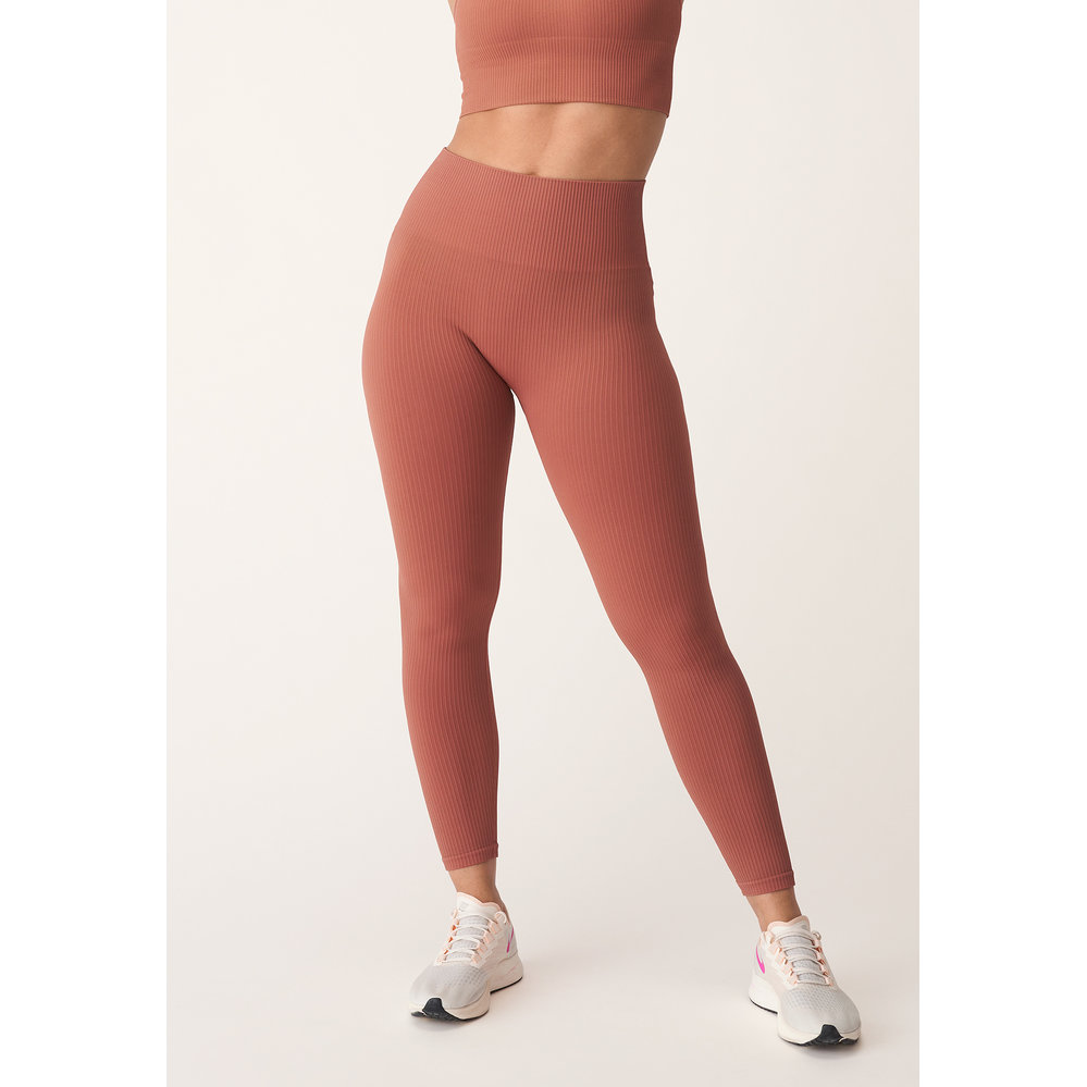 Rohnisch Zachte Naadloze Yoga Rib Legging - Copper Brown