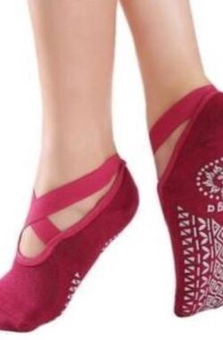 Yoga Sokken Closed Toe I Gesloten Teen Yoga Sok I Met Anti Slip Onderkant I Antislip Sokken – Pilates Sokken – Rood – Maat 36-40