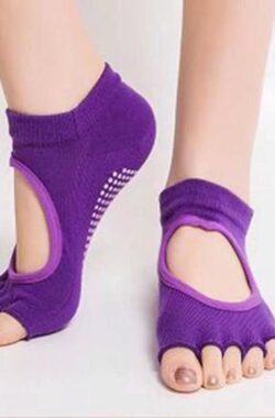 Antislip Yoga sokken ‘Ballerina’ – ook geschikt voor Pilates & Piloxing – meerdere kleuren – paars – Pilateswinkel