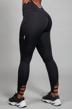 Marrald Ladder Pocket Sportlegging Zwart XL – legging zakken dames yoga fitness