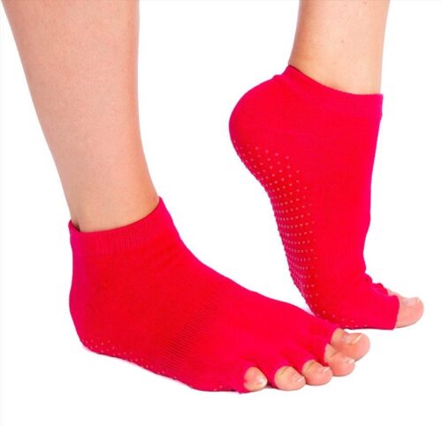 Roze sokken 'Summer' met antislip voor Yoga, Pilates en Piloxing- meerdere kleuren verkrijgbaar- Pilateswinkel