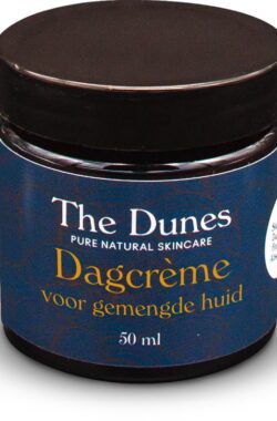 The Dunes pure natural skincare Dagcrème gemengde huid met zuivere etherische oliën van lavendel, wierook en patchouli met natuurlijke alpha-bisabolol als anti-acné ingrediënt en extra vitamine E om huidveroudering tegen te gaan.