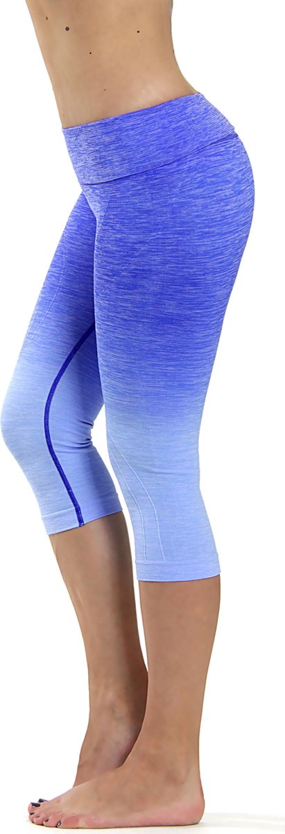 Yoga legging - compressie met hoge taille CAPRI OMBRE Koningsblauw S