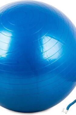Gymnastiekbal (blauw) – Gymbal – Yoga Bal – Fitness Bal – Pilates – Fitness – 60cm inclusief Pomp! Versterking spieren/conditie/Mobiliteit!