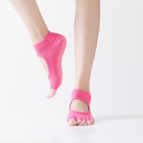 Jumada's Anti Slip Yoga Sokken - Yoga - Sokken Met Grip - Zonder Tenen - Unisex - One Size - Roze